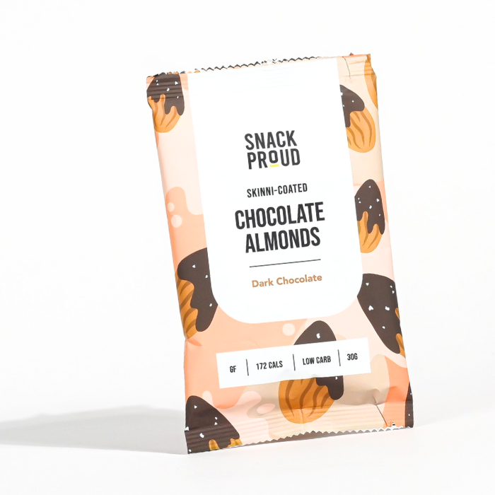 Snack Proud,Skinni Almonds, Dark Chocolate, 10 x 30g
