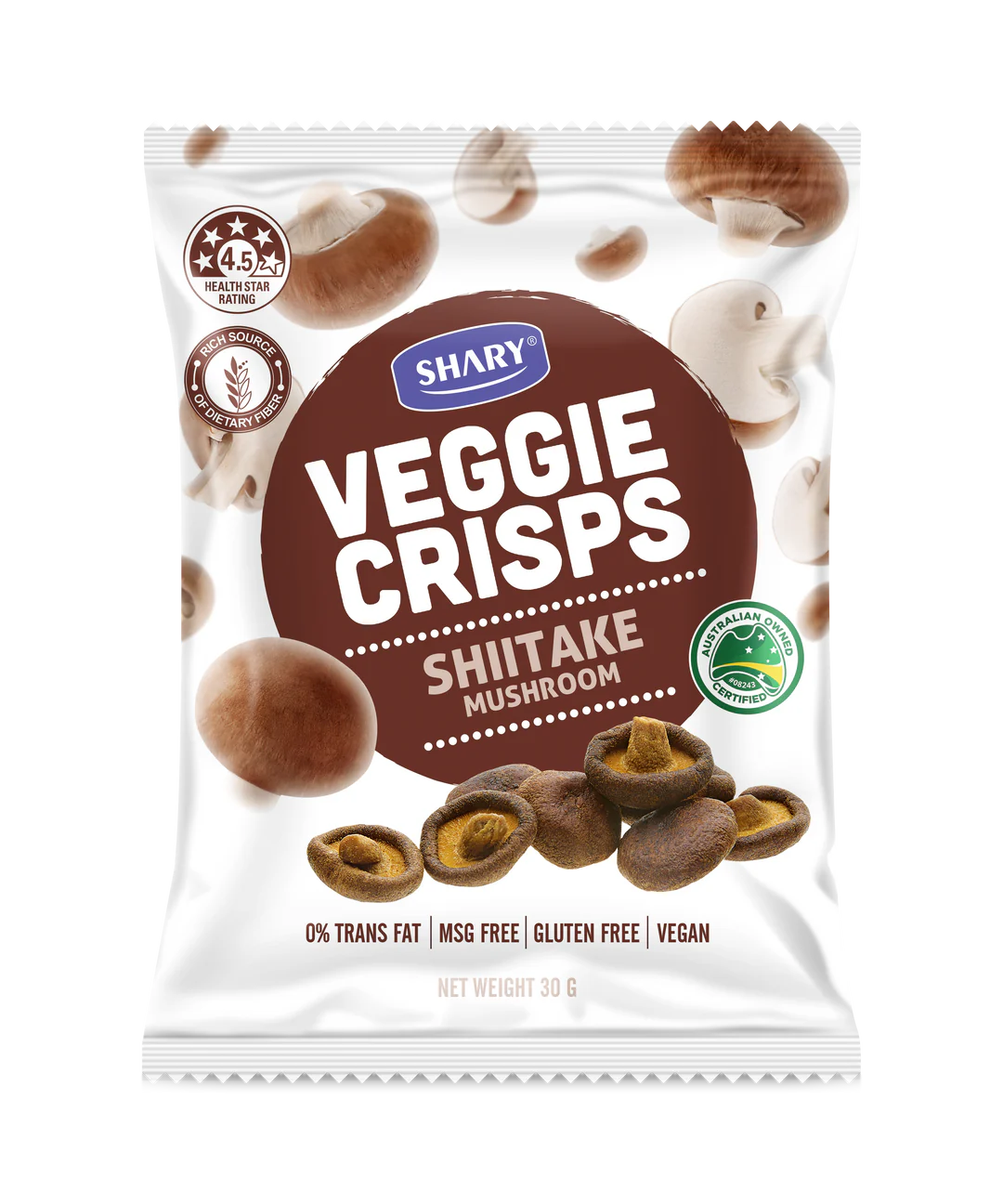 Shary, Veggie Crisps Shitake Mushroom 12 x 30g