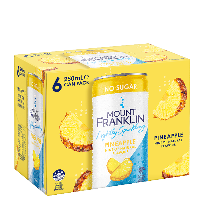 Mount Franklin, Lightly Sparkling Water Pineapple 24 x 250ml