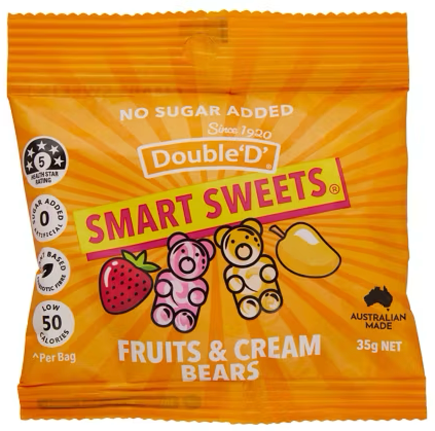 Double D, Smart Sweets Fruits & Cream Bears 100 x 35g