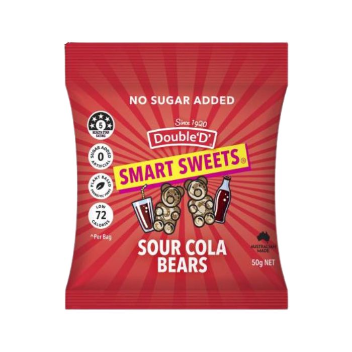 Double D, Smart Sweets Sour Cola Bears 12 x 50g