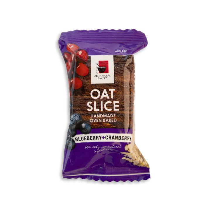 All Natural Bakery, Oat Slice Blueberry & Cranberry 40g