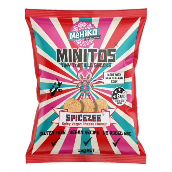 Mehiko, Minitos Tortilla Snacks Spicy Vegan Cheese