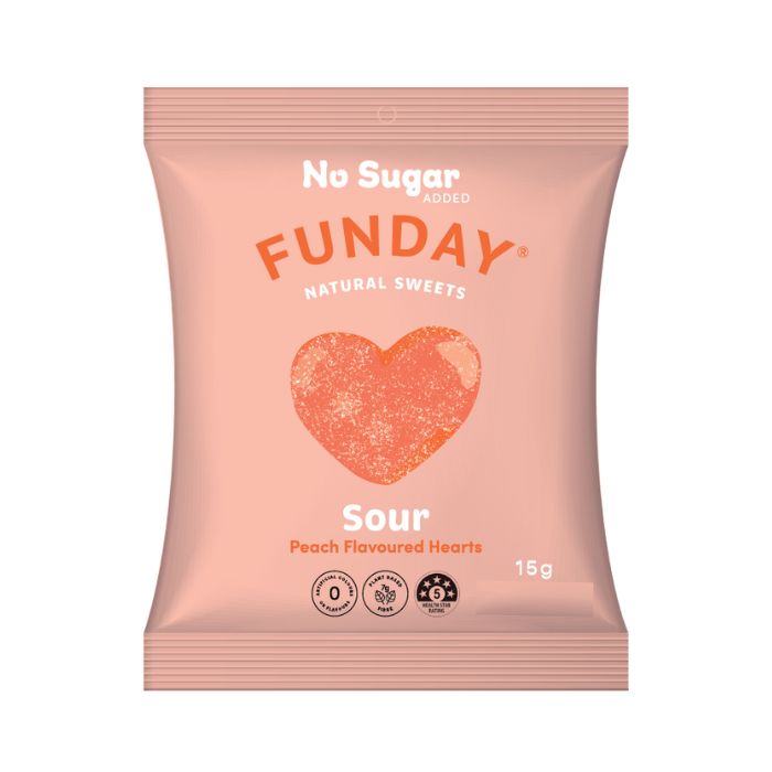 Funday - Natural Sweets Mini Sour Peach 15g - 1 Item