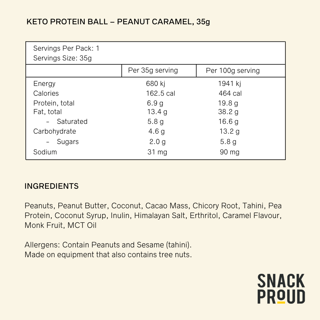 Snack Proud - Keto Protein Ball, Peanut Caramel, 35g