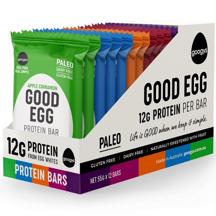 Googys, Paleo Protein Bar Mixed Flavour 12 x 55g