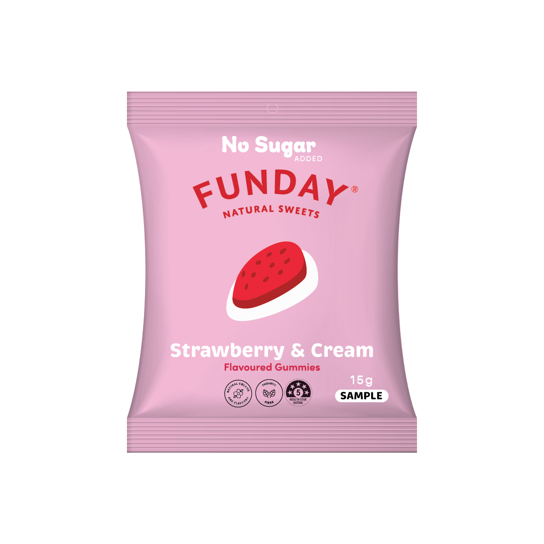 Funday, Natural Sweets Mini Strawberry & Cream 15g - 1 item