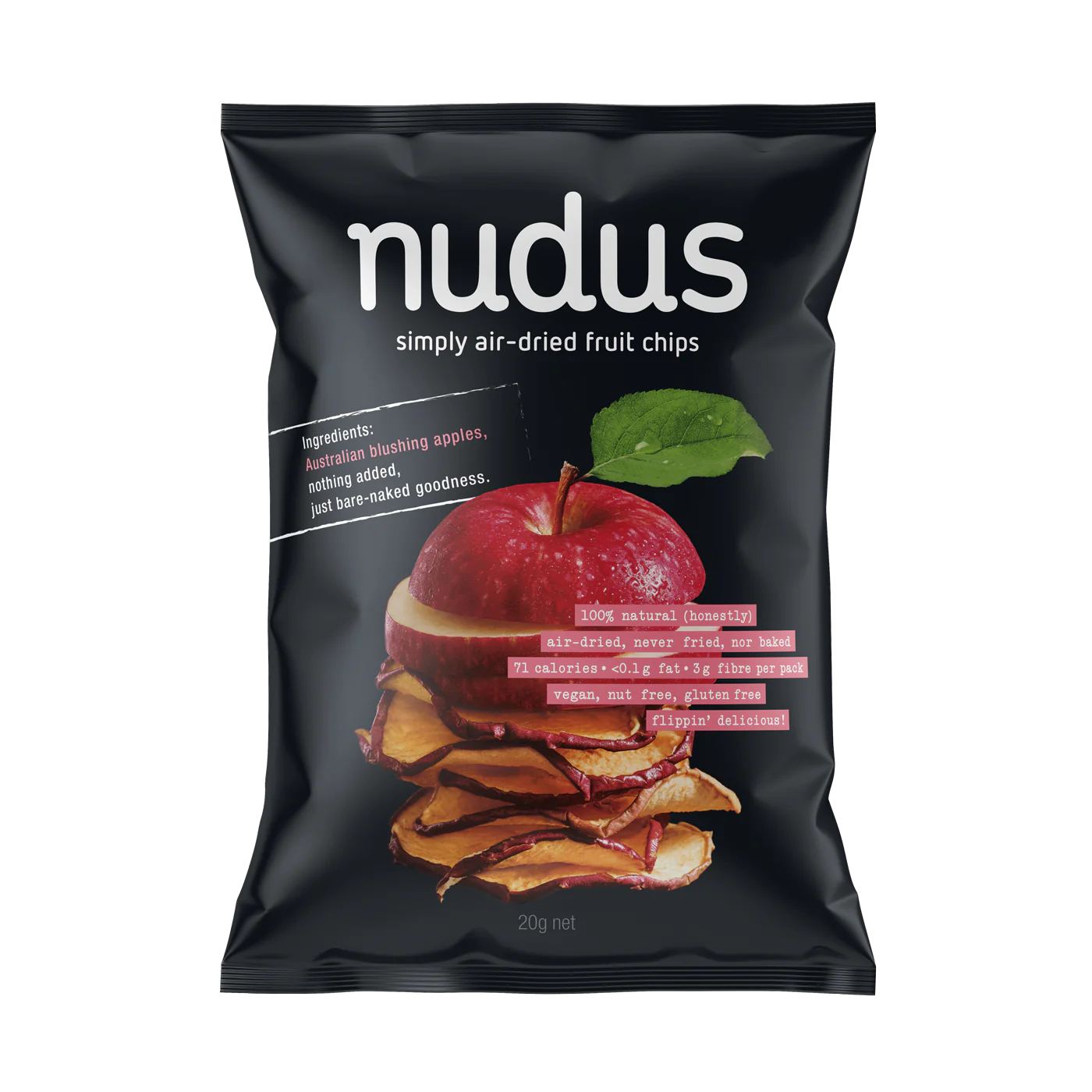 Nudus - Apple Chips, 20g - 12 PACK