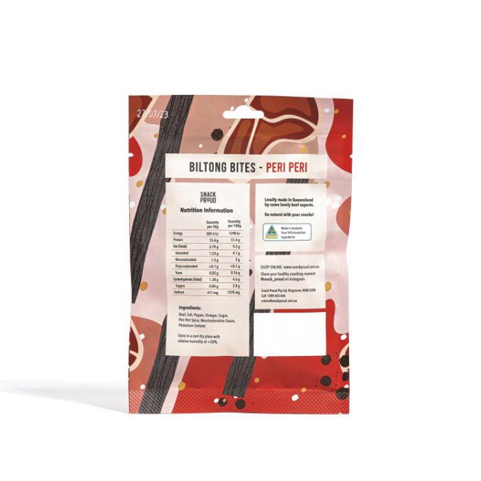 Snack Proud - Biltong Bites, Peri Peri, 30g