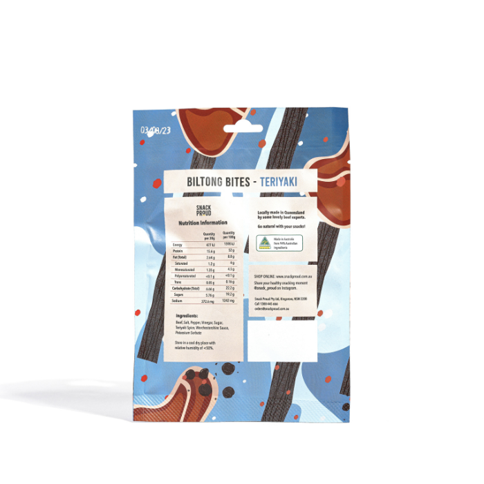 Snack Proud Biltong Bites, Teriyaki, 30g