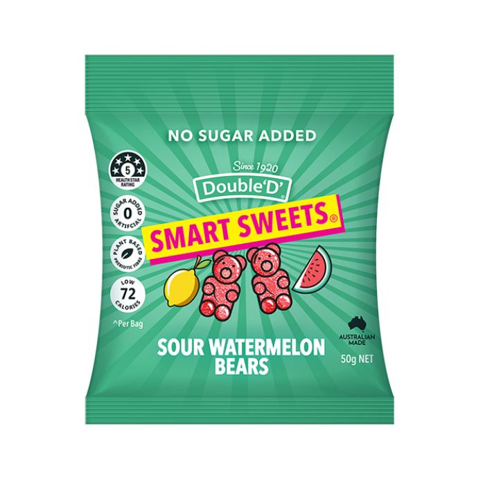 Double D, Smart Sweets Sour Watermelon Bears 50g