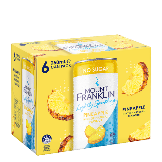 Mount Franklin, Lightly Sparkling Water Pineapple 24 x 250ml