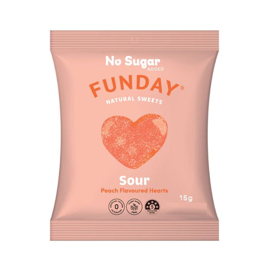 Funday - Natural Sweets Mini Sour Peach 15g - 10 Pack