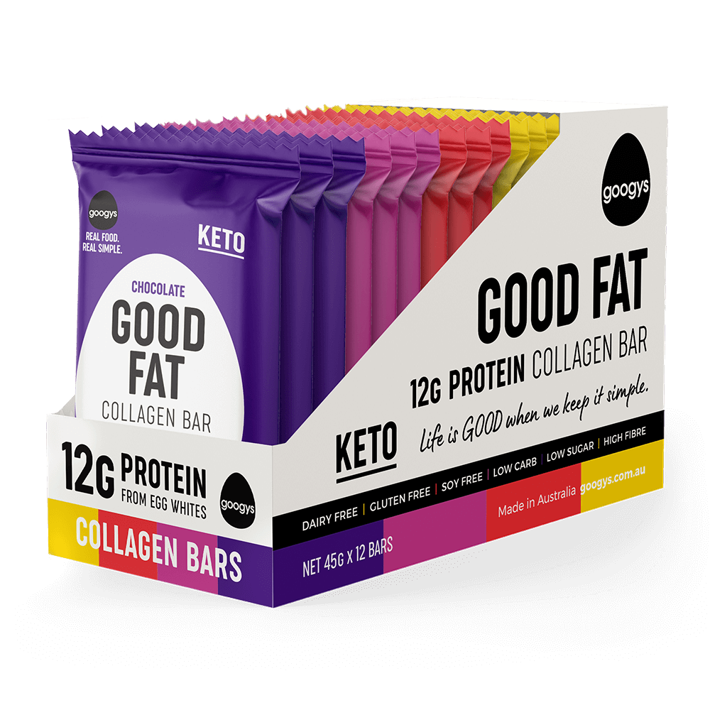 Googys, Keto Collagen Bar Mixed Flavour 12 x 45g
