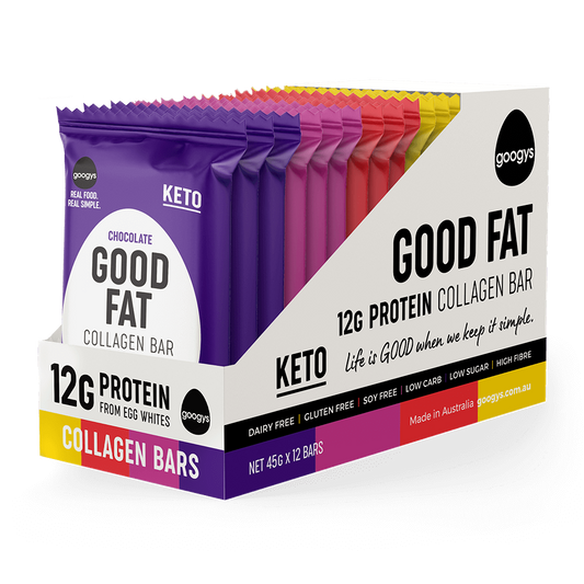 Googys, Keto Collagen Bar Mixed Flavour 12 x 45g