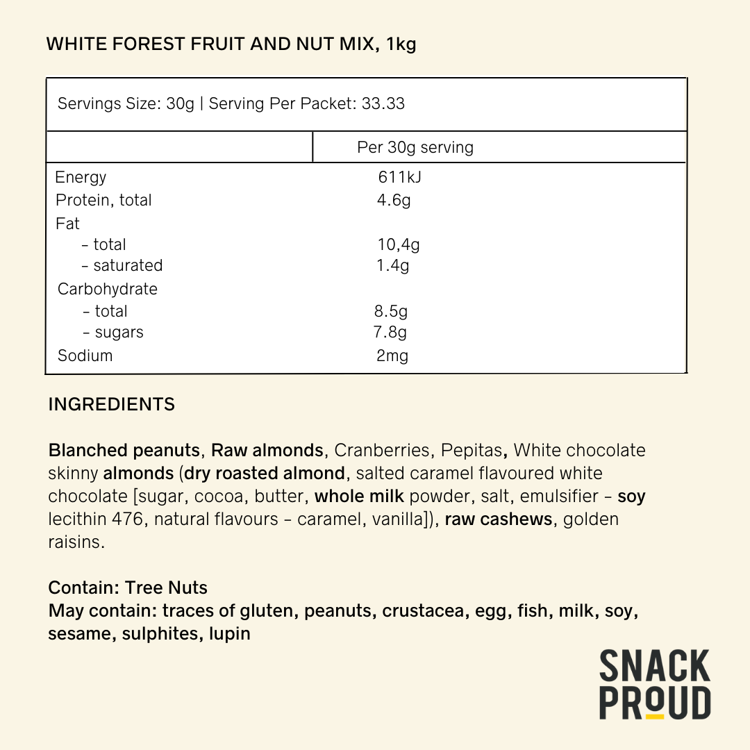 Foodservice - White Forest Fruit & Nut Mix, 1kg