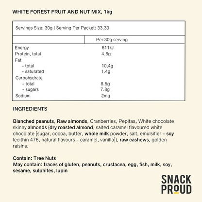 Foodservice - White Forest Fruit & Nut Mix, 1kg
