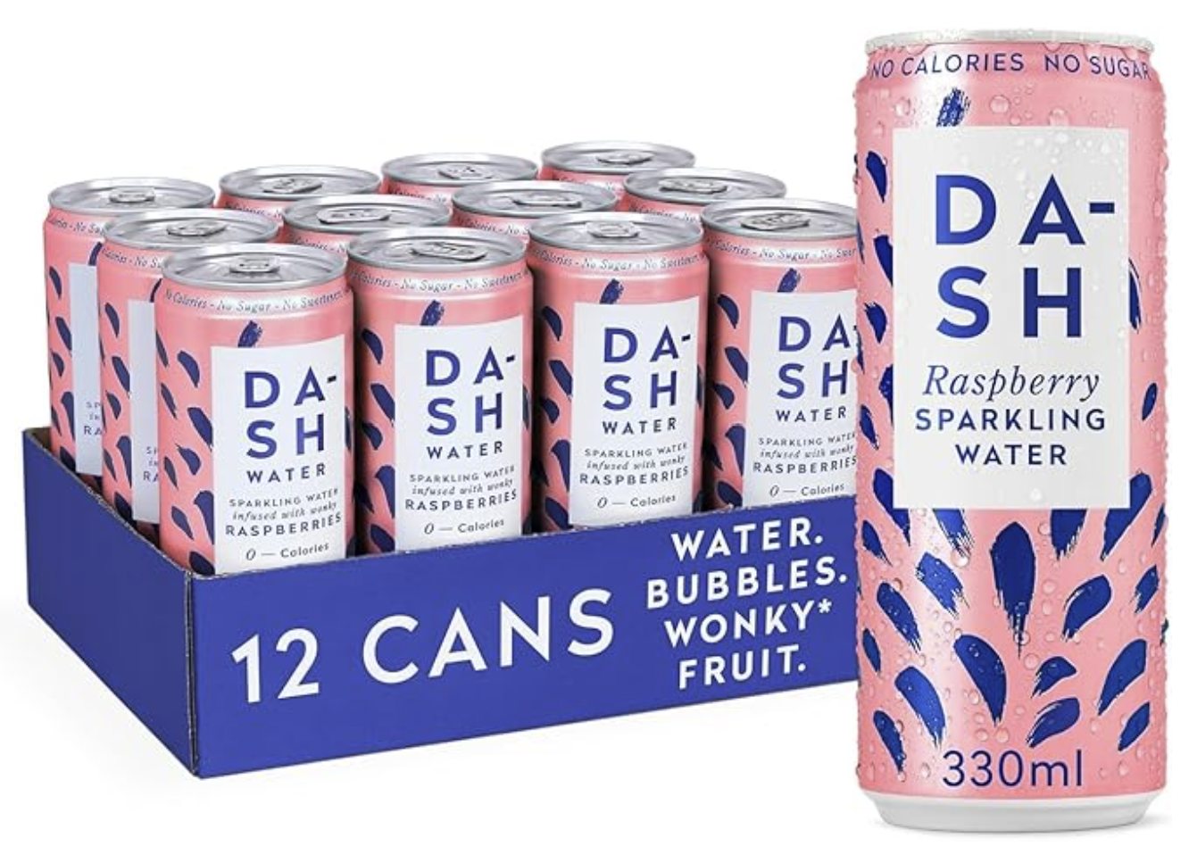 Dash, Sparkling Water Raspberries 12 x 330ml