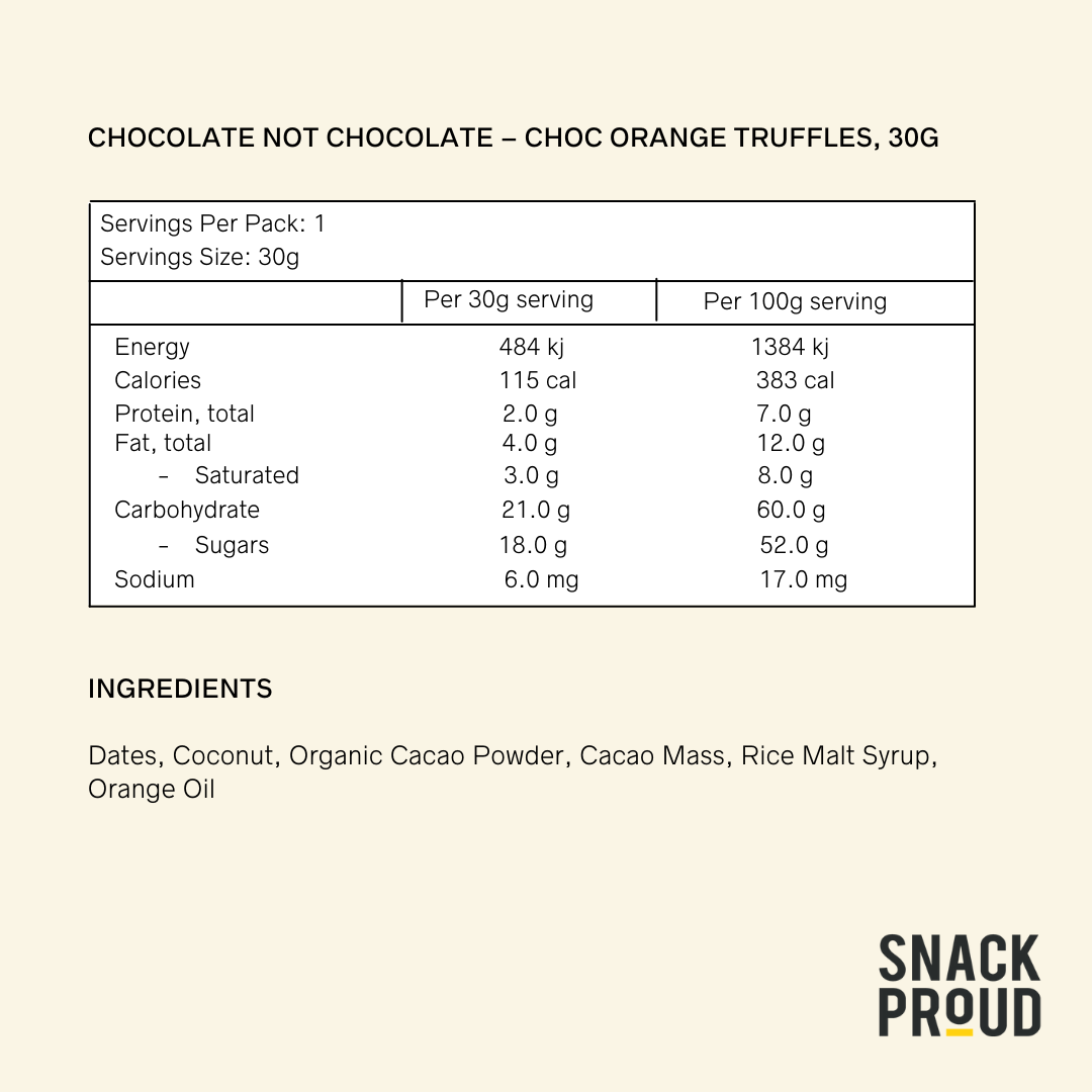 Snack Proud, Brownie Ball Choc Orange, 30g