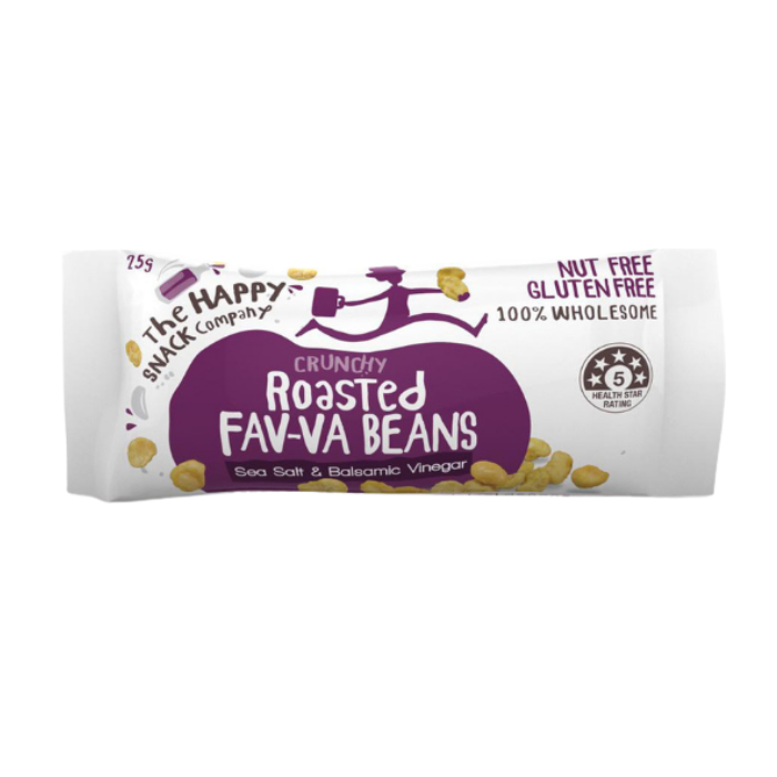 Happy Snack, Roasted Fava Beans, Sea Salt and Balsamic Vinegar, 25g - 50Pack