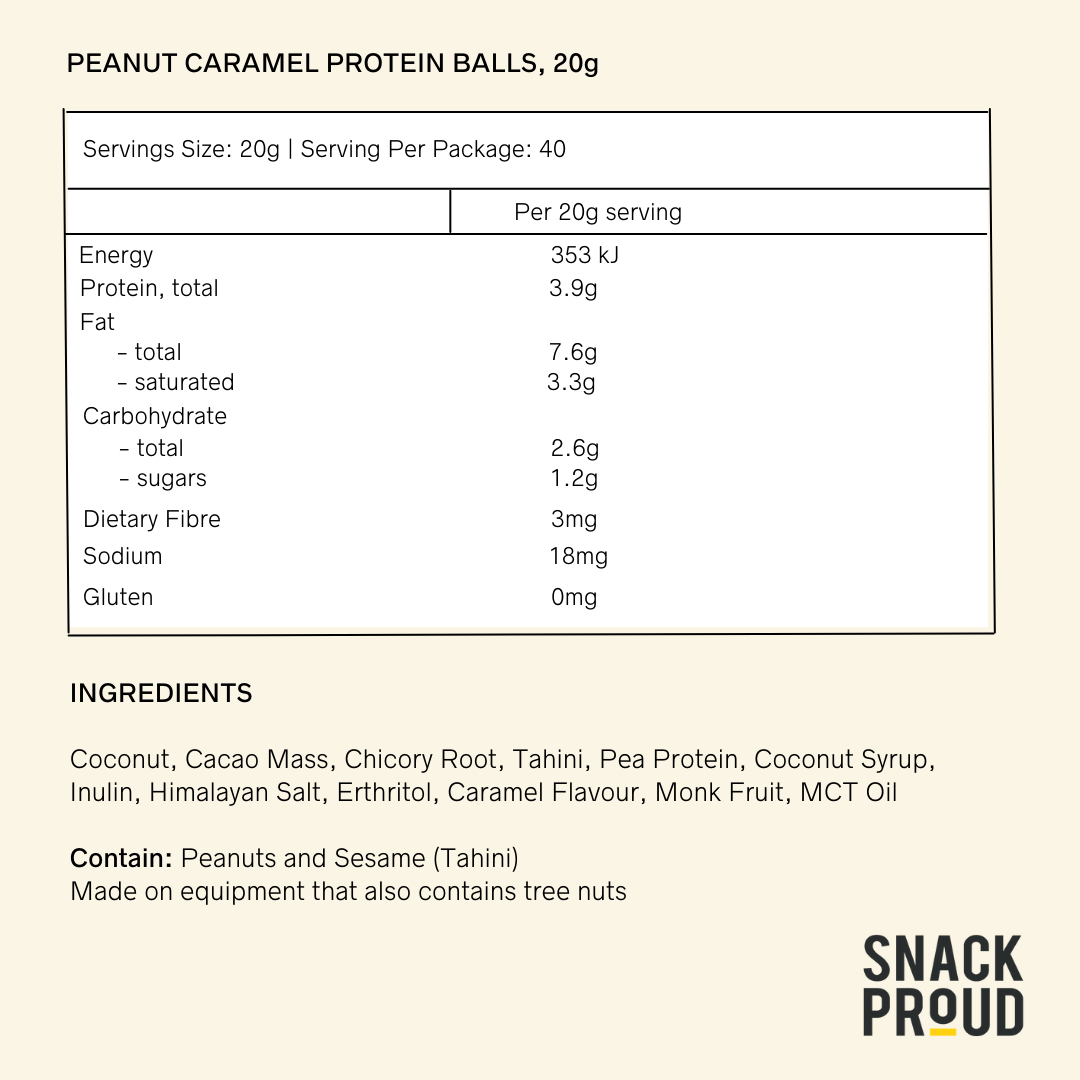 Foodservice - Peanut Caramel Protein Balls, 20g x 40Balls