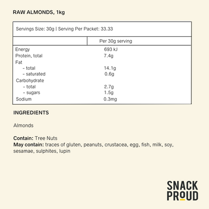 Foodservice Bio - Natural Almonds,1kg