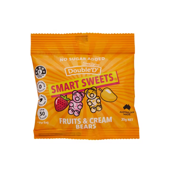 Double D, Smart Sweets Fruits & Cream Bears, 35g