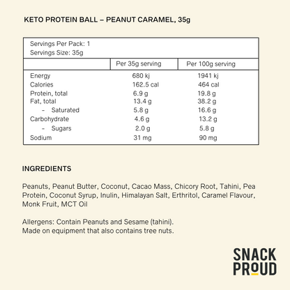 Snack Proud - Keto Protein Ball, Peanut Caramel, 35g
