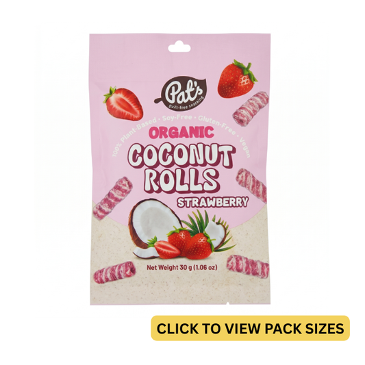 Pat's Snacks, Strawberry Coconut Rolls, 30g