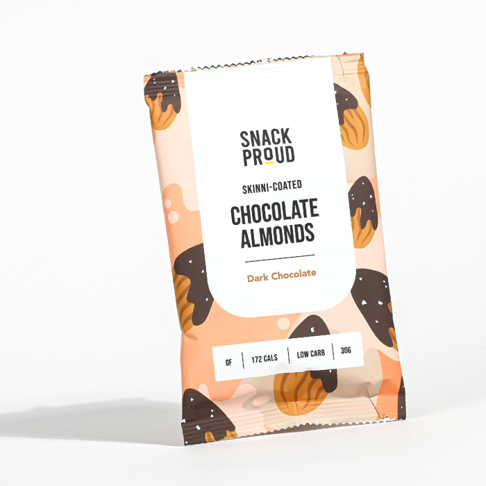Snack Proud - Skinni - Coated Almonds , Dark Chocolate, 30g - 10Pack
