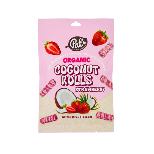 Pat's Snacks, Strawberry Coconut Rolls, 30g