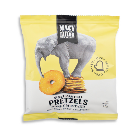 Macy & Tailor, Pressed Pretzel Honey & Mustard 10 x 15g
