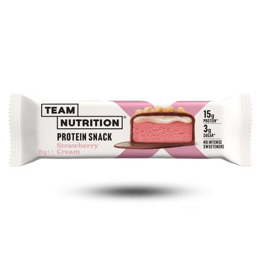 Team Nutrition Strawberry Cream Protein Bar in a pack of 12