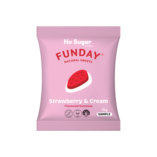 Funday, Natural Sweets Mini Strawberry & Cream 15g - 1 item