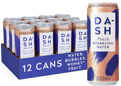 Dash, Sparkling Water Peaches 12 x 330ml