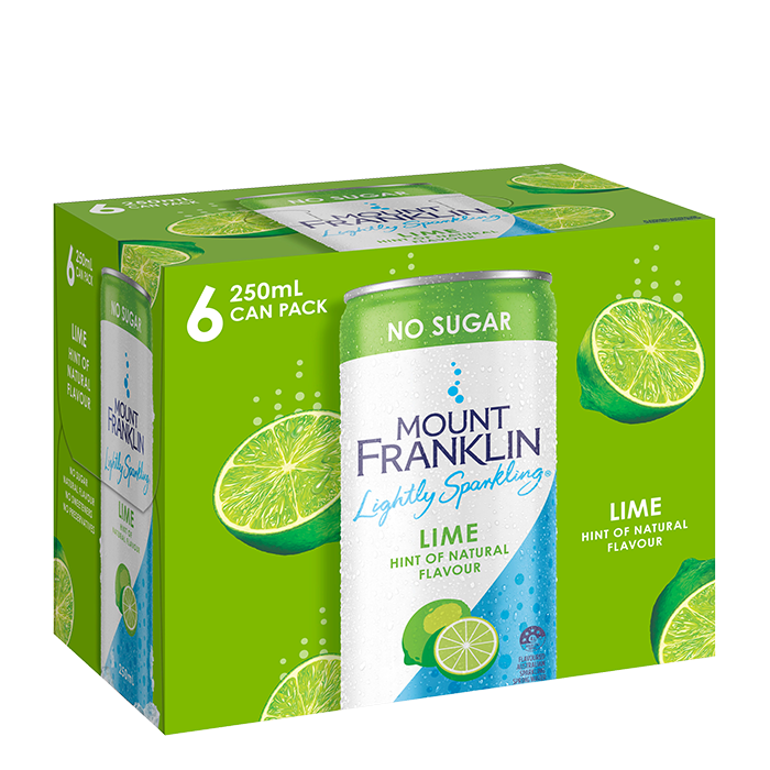 Mount Franklin, Lightly Sparkling Water Lime 24 x 250ml