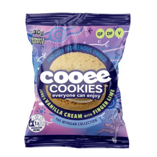 Cooee Cookies, Judes Vanilla Cream & Finger Lime 12 x 30g