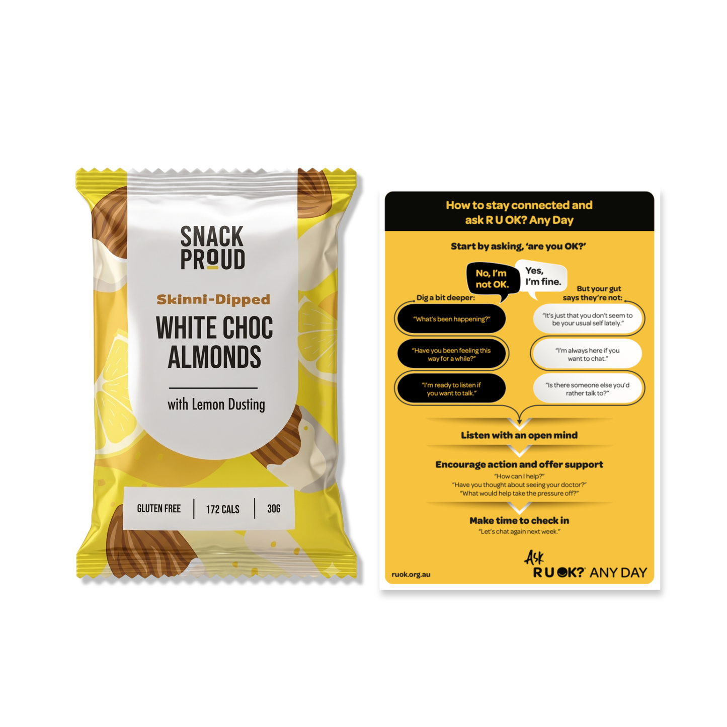 RUOK? Convo Card with Lemon Dusted Almonds, 30g
