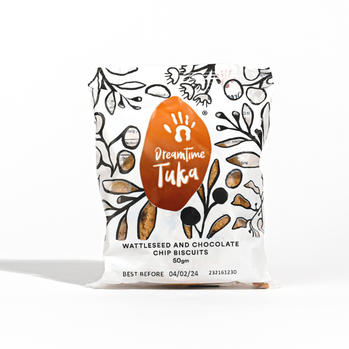 Dreamtime Tuka, Twin-pk Cookie, Chocolate Chip &amp; Wattleseed, 50g - 10Pack