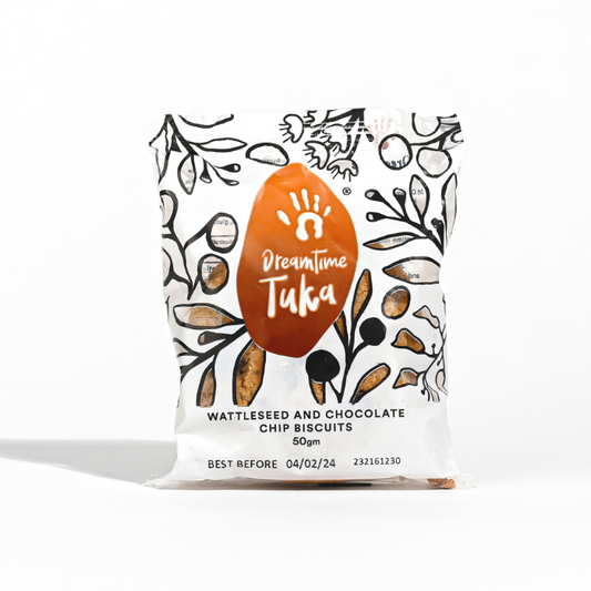 Dreamtime Tuka, Twin-pk Cookie, Chocolate Chip & Wattleseed, 50g - 10Pack