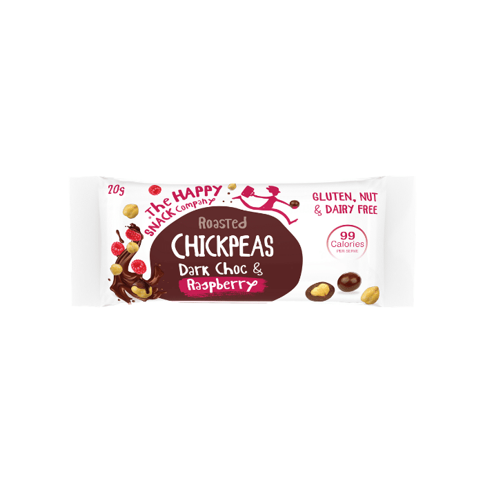 Happy Snack Roasted Chickpeas- Dark Choc Raspberry