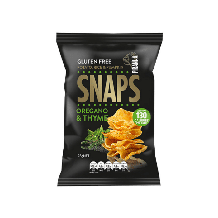 Piranha Snaps, Oregano Thyme, 25g - 24Pack