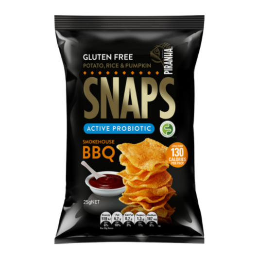Piranha Snaps, Smokehouse BBQ, 25g - 24Pack